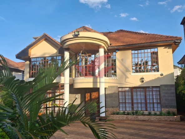 Front View of a 4 bedroom house in Karen in a gated community with a matured garden