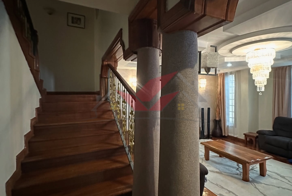 Private manicured garden and outdoor living space of an executive 6 bedroom house in Langata.