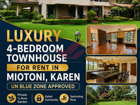 4 bedroom luxury townhouse for rent Miotoni Road Karen UN Blue Zone gated community.
