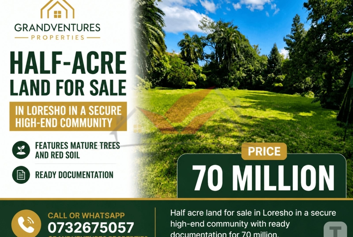 Premium 0.5 acre residential plot with ready title deed in Loresho near Waiyaki Way.