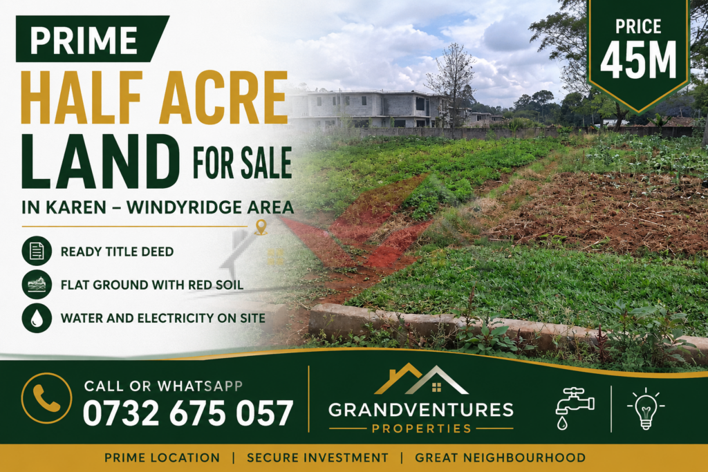 Land for Sale in Karen Windy Ridge | Ready Titles | From KES 45M
