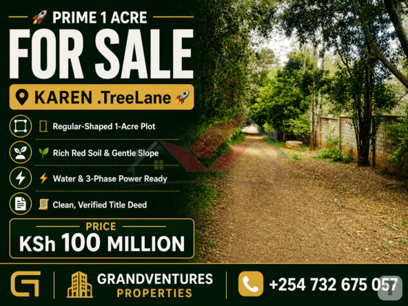 Prime 1-Acre Commercial or Residential Land for Sale on Tree Lane, Karen