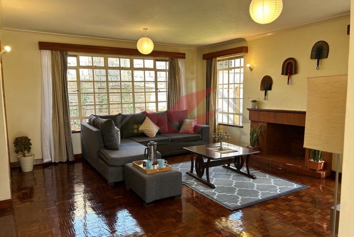 Discover luxury living in this fully furnished 4-bedroom townhouse for rent along Kiambu Road, Runda. All-ensuite, DSQ, Wi-Fi, and cleaning included for KSh 300K.